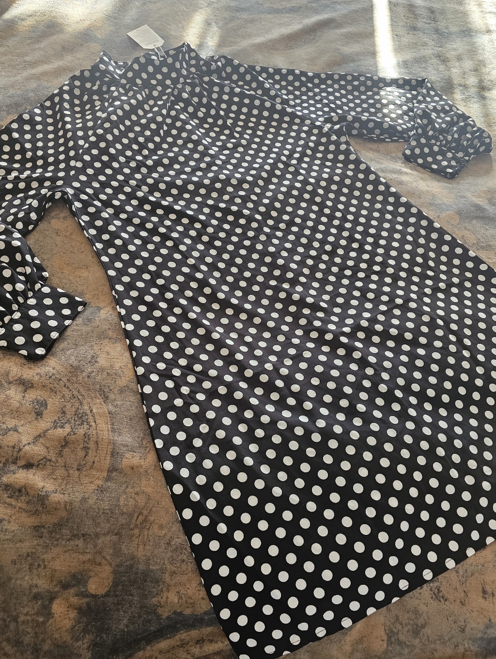 NWT Dress Made With Love Polka Dot Mock Neck  XL Sustainable Recycled Mod Retro